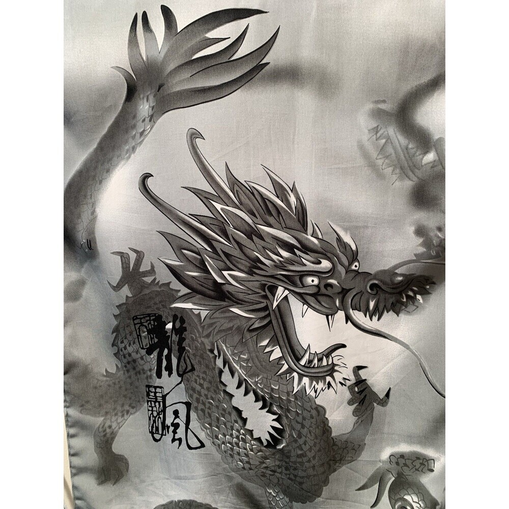 Ringo Sport No Contest Microfiber M Gray Graphic Asian Dragon Camp Y2K Retro
